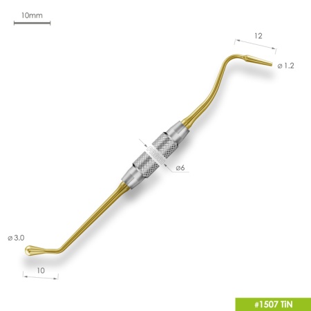 1507 TiN Двухсторонний штопфер - конденсатор с ручкой Ø6мм Покрытие Gold