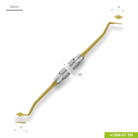 1504-01 TiN Инструмент для моделирования (карвер Мэхлюма)  ручкой Ø6мм Покрытие Gold