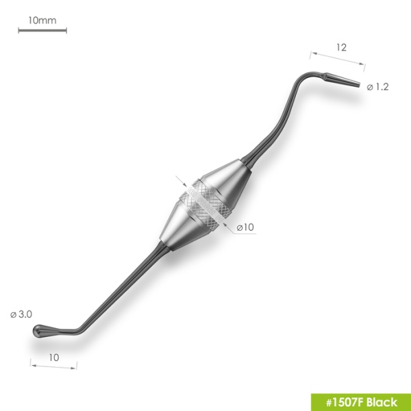 1507F Black Двухсторонний штопфер - конденсатор с эргономичной ручкой Ø10мм Покрытие Black