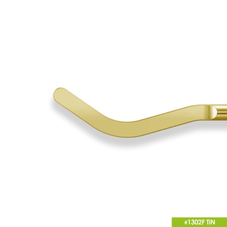 1302F TiN Двухсторонняя серповидная гладилка с эргономичной ручкой Ø10мм Покрытие Gold