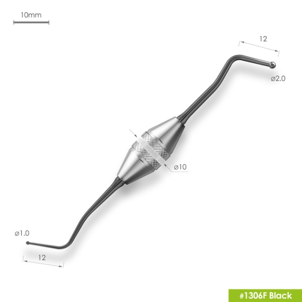 1306F Black Доукладчик (барнишер) с эргономичной ручкой Ø10мм Покрытие Black