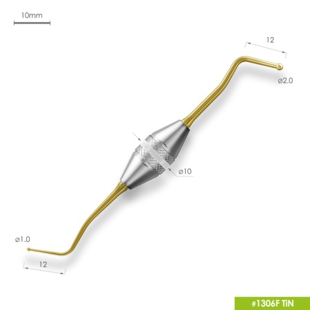 1306F TiN Доукладчик (барнишер) с эргономичной ручкой Ø10мм Покрытие Gold