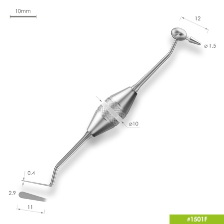 1501F Штопфер - конденсатор - гладилка с эргономичной ручкой Ø10мм Без Покрытия