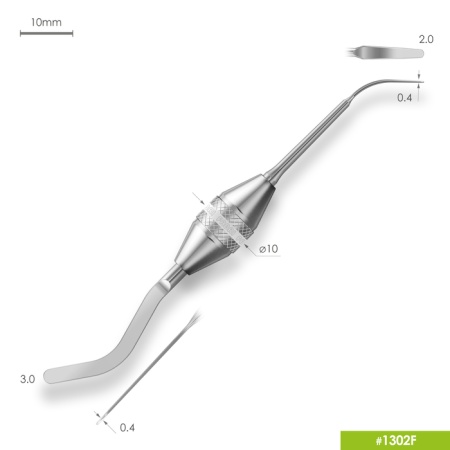 1302F Двухсторонняя серповидная гладилка с эргономичной ручкой Ø10мм Без покрытия 1302F Двухсторонняя серповидная гладилка с эргономичной ручкой Ø10мм Без покрытия