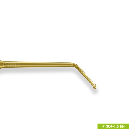 1304-1,5 TiN Удлиненная узкая гладилка с штопфером - шариком Ø1,5мм с ручкой Ø6мм Покрытие Gold