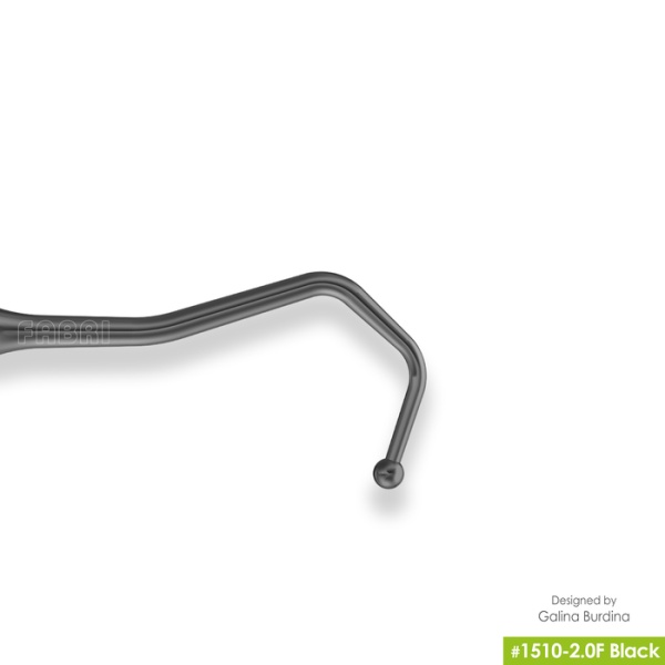 1510-2,0F Black Дистальная штопфер - гладилка с дополнительными изгибами Штопфер - шарик Ø2,0мм с эргономичной ручкой Ø10мм Покрытие Black